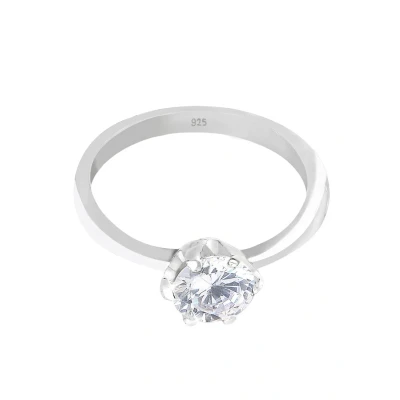 Afbeelding van Elli Ring Dames Engagement Klassieker met Zirconia Kristallen in 925 Sterling Zilver