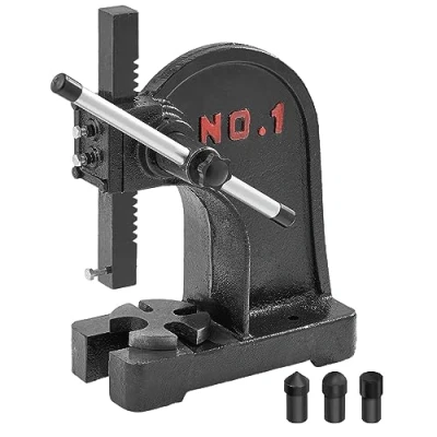 Afbeelding van VEVOR Handmatige prieelpers, 1 prieel, maximale hoogte 15 cm, gietijzeren handpers, precisie handpers voor stempelen, buigen, strekken, vormen