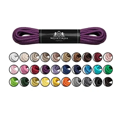 Afbeelding van Mount Swiss© Luxury veters, gewaxt, rond, voor leren schoenen, Ø 2 3 mm, lengtes 45 120 cm, paars, 80