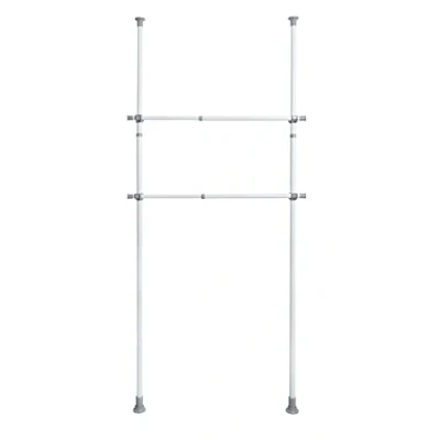 Afbeelding van Wenko Kledingstang Herkules 75 120 Cm Rvs Wit 2 Stuks