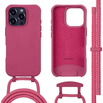 Afbeelding van imoshion Hoesje Geschikt voor iPhone 16 Pro met koord Color Backcover afneembaar MagSafe rood