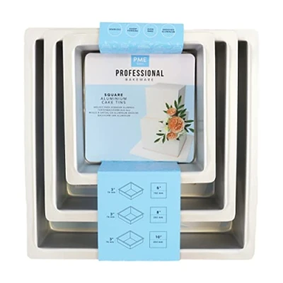 Afbeelding van Taartpan PME Vierkant 7,5cm(h) Set/3