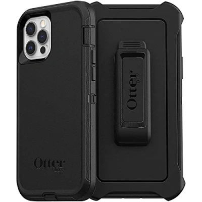 Afbeelding van Otterbox Defender Backcover Apple iPhone 12, 12 Pro Zwart Inductieve lading, Stofdicht, Stootbestendig