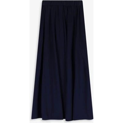Afbeelding van Sissy Boy Dames Donkerblauwe Satijnen Maxi Rok (Maat L, Viscose)