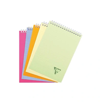 Afbeelding van Clairefontaine 328645C Collection Linicolor Fresh een spiraalblok, A5, 14,8 x 21 cm, 160 afneembare pagina&#039;s, kleine ruitjes, wit papier, 90 g, omslag van polypropyleen, transparant, willekeurige