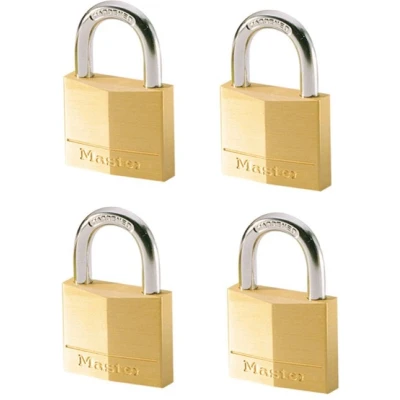 Afbeelding van MasterLock Hangslot Massief Messing Koper 50 mm 4 stuks 150EURQNOP