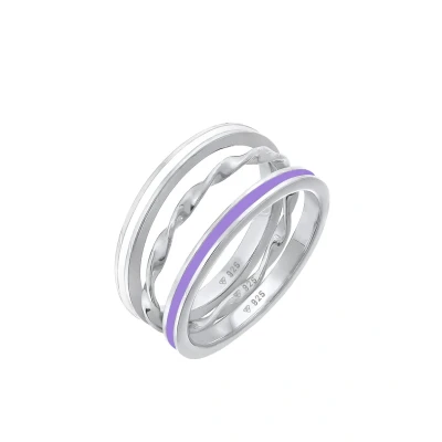 Afbeelding van Elli 3 PACK Basic Ring, Dames, Maat: 54, Silber