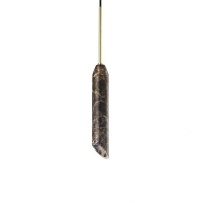 Afbeelding van Hanglamp Marble Art, bruin, marmer, hoogte 30 cm, Ø 5 cm