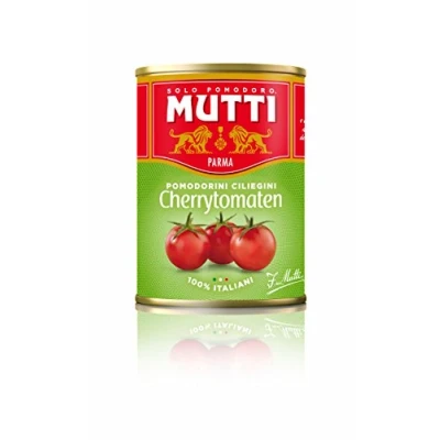 Afbeelding van MUTTI 18 blikjes Pomodorini Ciliegini / kerstomaatjes (6 x 400 g) + Pomodori Pelati gepelde tomaten Polpa fijne tomatenpulp