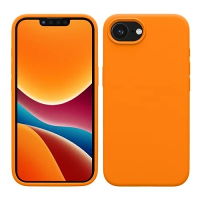 Afbeelding van kwmobile telefoonhoesje geschikt voor Apple iPhone SE 2025 / 4 4. Generation Hoesje met siliconen coating Smartphone case in fruitig oranje