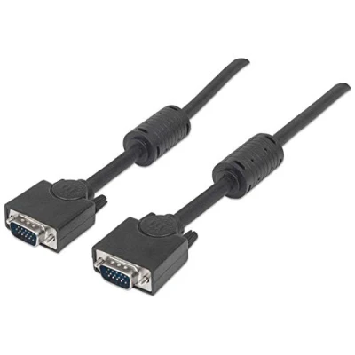 Afbeelding van Manhattan 372183 VGA kabel Aansluitkabel stekker 15 polig, polig 15.00 m Zwart Schroefbaar