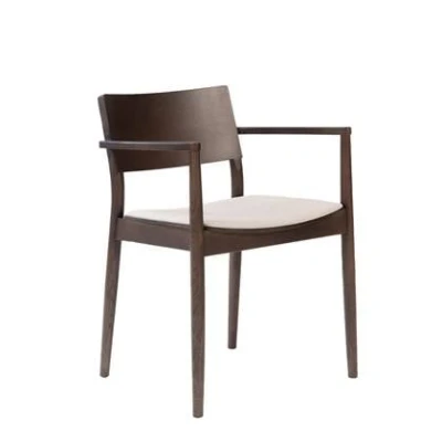Afbeelding van Bronx71® Scandinavische eetkamerstoel Juan walnoot/off white