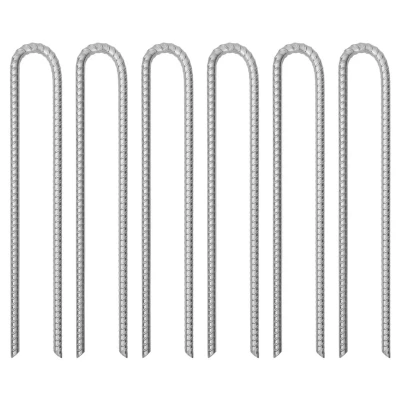 Afbeelding van vidaXL Tentharingen 6 st U vormig Ø12 mm 41,5 cm gegalvaniseerd staal