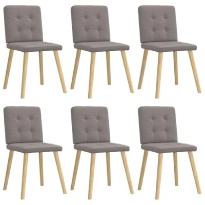Afbeelding van vidaXL Eetkamerstoelen 6 st stof taupe