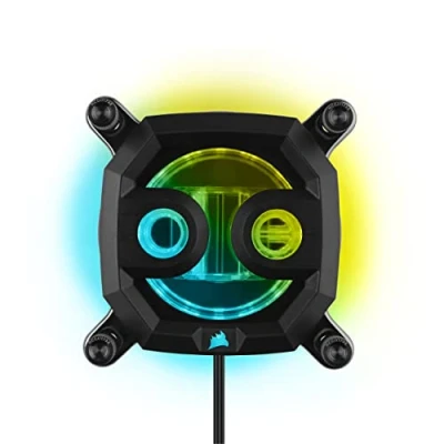 Afbeelding van Corsair Hydro X Series XC7 RGB PRO Waterblok voor Intel LGA 1700, 1200, 115X processor en AMD AM4 socket (koude plaat van vernikkeld koper, meer dan 110 micro koelvleugels) zwart