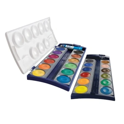 Afbeelding van Pelikan 2056062 720631 verfdoos K24, 24 kwaliteitskleuren en 1 tube dekwit (7,5 ml), volgens DIN 5023, meerkleurig, Alleen