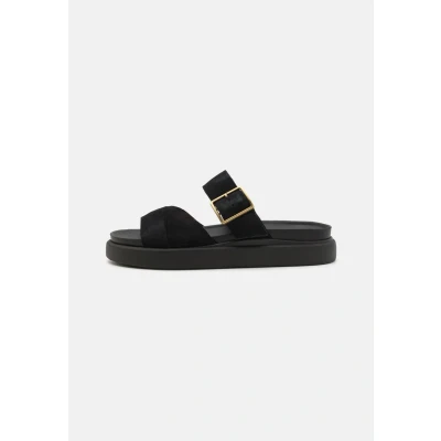 Afbeelding van Clarks Aristella Muiltjes, Dames, Maat: 35.5, Black Veloursleer