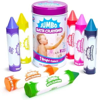 Afbeelding van Tub Works® Jumbo Smooth™ badpotloden, badspeelgoed, niet giftige en wasbare badpotloden voor kinderen, grote gemakkelijk vast te pakken
