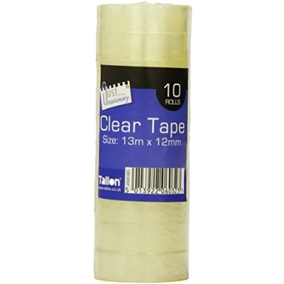 Afbeelding van Just Stationery 10 x mini rollen transparant plakband)