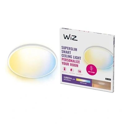 Afbeelding van WiZ Superslim WLAN plafondlamp, wit, 36 W, werkt met Alexa, Google Assistant en Apple HomeKit