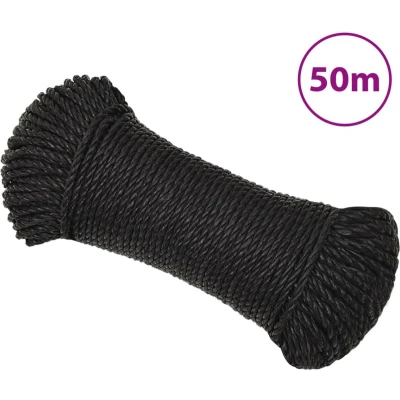 Afbeelding van Werktouw 8 mm 50 m polypropeen zwart