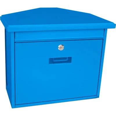 Afbeelding van V part Wandbrievenbus Zamoran Galvanized Steel Powder Coated blauw