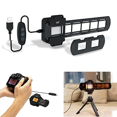 Afbeelding van JJC Filmscanadapter met ledverlichting, zet negatieve films en 35 mm dia&#039;s om in digitale JPEG, 10 helderheidsniveaus, USB ledlamp