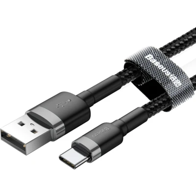 Afbeelding van Baseus Cafule CATKLF UG1 USB oplaadkabel Zwart/Grijs