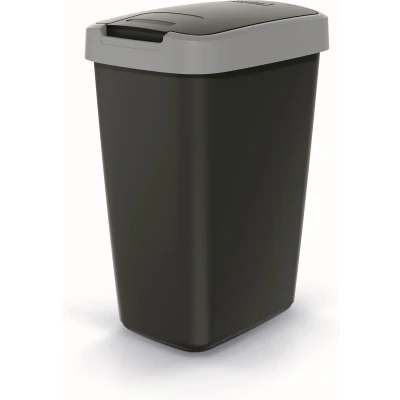 Afbeelding van Prosperplast Prullenbak / Afvalbak 12L Zwart met grijs frame