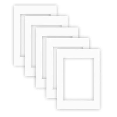 Afbeelding van nielsen Conservation Passepartout karton 1,5 mm set van 5 buitenformaat 29,7 x 42 cm (DIN A3) voor beeldformaat 21 A4) poolwit (lichtwit) gestructureerd oppervlak
