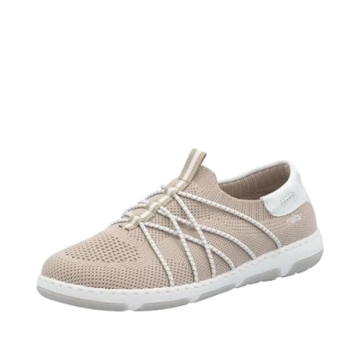 Afbeelding van Rieker Sneakers laag, Dames, Maat: 41, Ginger weiss Textiel