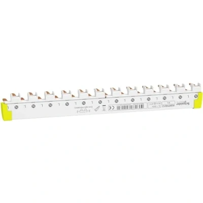 Afbeelding van Schneider Electric A9XPH612 kamrail, lage connector, gemakkelijk te snijden, Acti 9 1P+N 80 A, 230 V, antracietgrijs, 12 modules voor 6 FI/LS