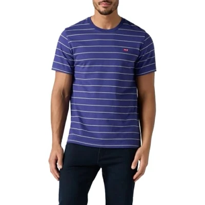 Afbeelding van Levi&#039;s Original Housemark T shirt Men&#039;s XXL Blauw / Taper Stripe Blue Ribbon/Monogrey/Bright White