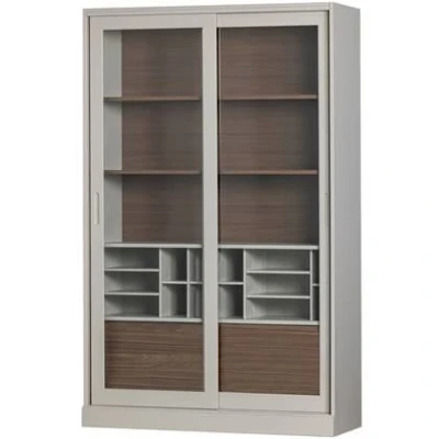 Afbeelding van WOOOD James Vitrinekast Grenen Noten/Mist 200x125x47