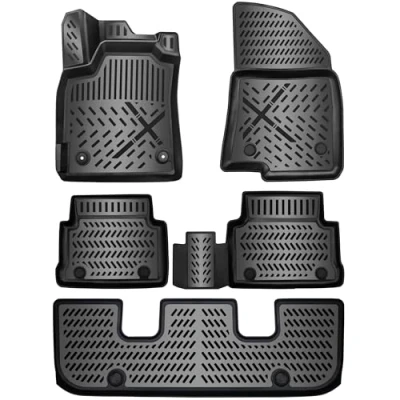 Afbeelding van ELMASLINE VW Sharan II (2) Van 7 zitplaatsen (2010 2024) 3D rubberen Vloermatten accessoires