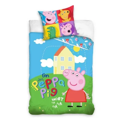 Afbeelding van Dekbedovertrek I am Peppa Pig 140 x 200 cm katoen 60 63