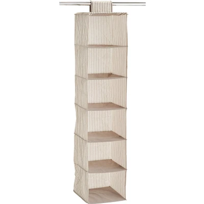 Afbeelding van Zeller kast organizer hangend 6 vakken 30 x 129 cm beige