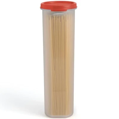 Afbeelding van Grote transparante opbergdoos voor spaghetti en pasta met deksel, multifunctionele organizer voedselopslag noedels, bonen, rietjes, luchtdicht lekvrij, BPA vrij, 1