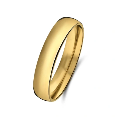 Afbeelding van Lucardi Dames Stalen goldplated Ring 4mm Staal Goud 20 / 63 mm