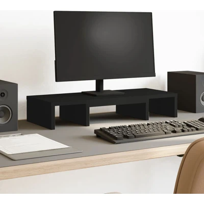 Afbeelding van vidaXL Monitorstandaard verstelbaar 60x24x10,5 cm bewerkt hout zwart