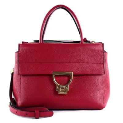 Afbeelding van COCCINELLE Leren Handtas Schoudertas Arlettis Handbag Grained Leather Sangria (rood)paars