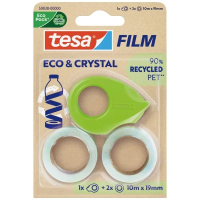 Afbeelding van tesa Eco &amp; Crystal 59038 00000 00 tesafilm Transparant (l x b) 10 m 19 mm 2 stuk(s)