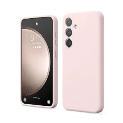 Afbeelding van elago Vloeibare siliconen hoes, compatibel met Samsung Galaxy S24, volledige bescherming, 4 laagse schokbestendige structuur, binnenkant van zachte krasbestendige microvezel, roze (Lovely Rosa)