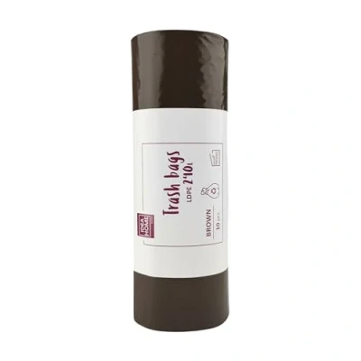 Afbeelding van IDEA HOME LDPE Sacs à ordures 10 pièces Housses résistantes pour poubelles de recyclage, la cuisine, 240L, marron