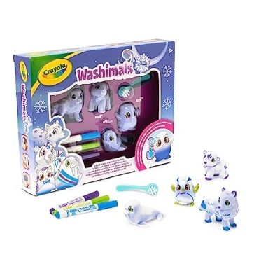 Image de Crayola Washimals Arctic Adventure Set d&#039;activités, pour Colorier et Laver les Bébés animaux, Jeu Cadeau Enfants, à partir de 3 ans, 74 7514