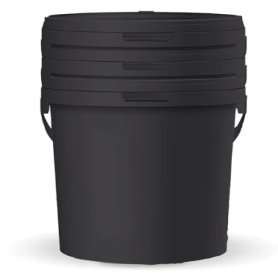 Afbeelding van POSH emmer met deksel, van voedselveilig kunststof, lekvrij, geurloos, robuust, stabiel en luchtdicht, handvat, 3,5 liter, zwart