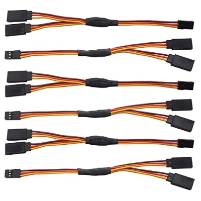 Afbeelding van GTIWUNG servo verlengkabel, 22 AWG, 60 kernen, 150 mm/5,9 inch y harnas, verlengkabel connector, 1 tot 2 kabels stekker naar vrouwelijk, 3 polig, JR Plug voor RC product