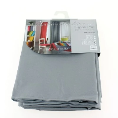 Afbeelding van Lichtgrijs Tafelkleed/Tafelzeil van polyester met formaat 140 x 200 cm Basic eettafel tafelkleden