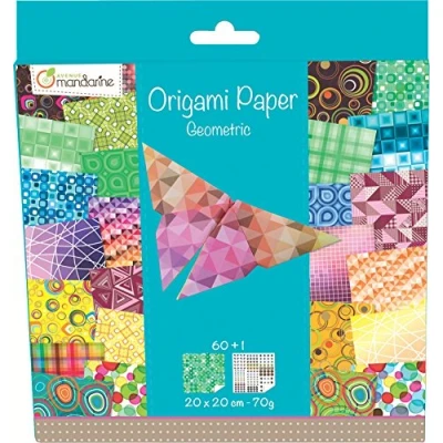 Image de Etui de 60 feuilles Origami Géométrique Avenue Mandarine