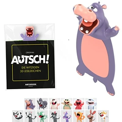 Afbeelding van KXT Grappige 3D bladwijzer, grappig cadeau voor kinderen en volwassenen (nijlpaard)